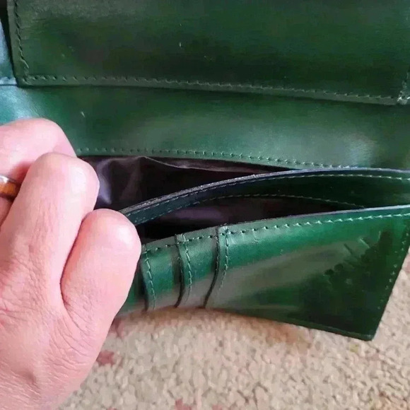 Patricia Nash Terresa Wallet Green Hand Cut Tooled Leather Organizer - Picture 6 of 10